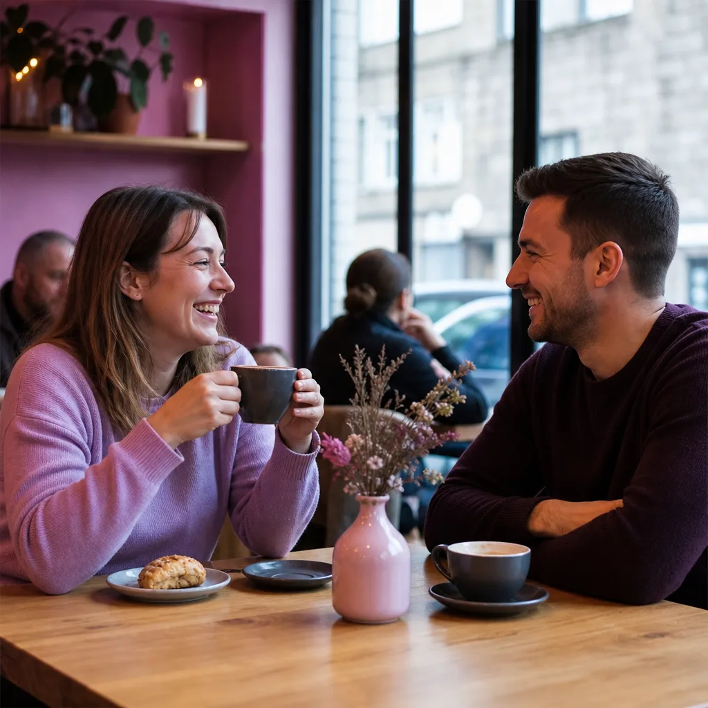 Coffee and two cups on a table at a relaxed Aberdeen meeting place