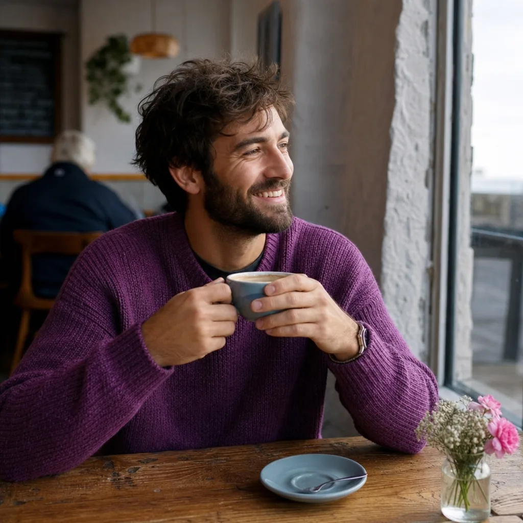 Two people meeting for coffee near Aberdeen city centre